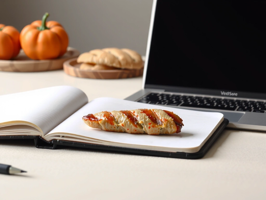 Een rustige werkplek met notitieboek en laptop voor online consult